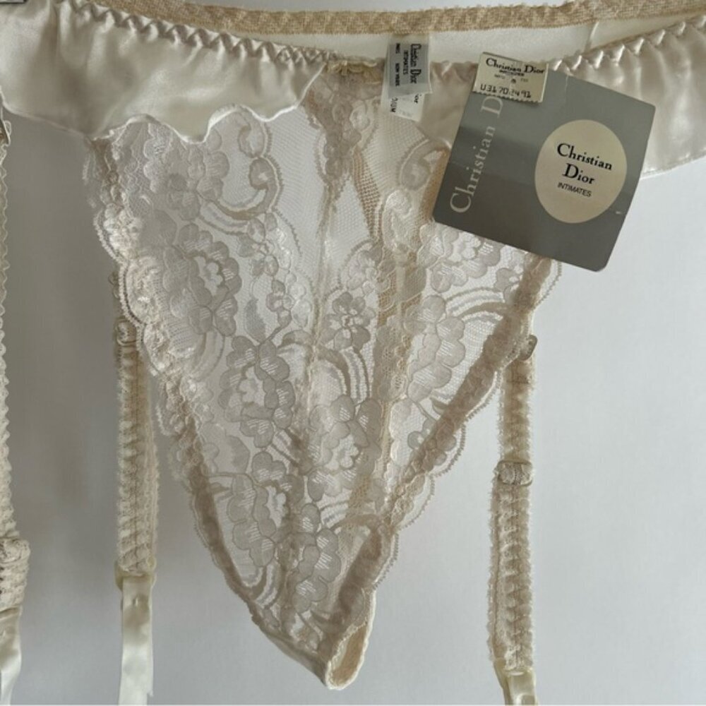 Vintage Christian Dior Intimates Panty / Garter Belt Ivory - Picture 4 of 8